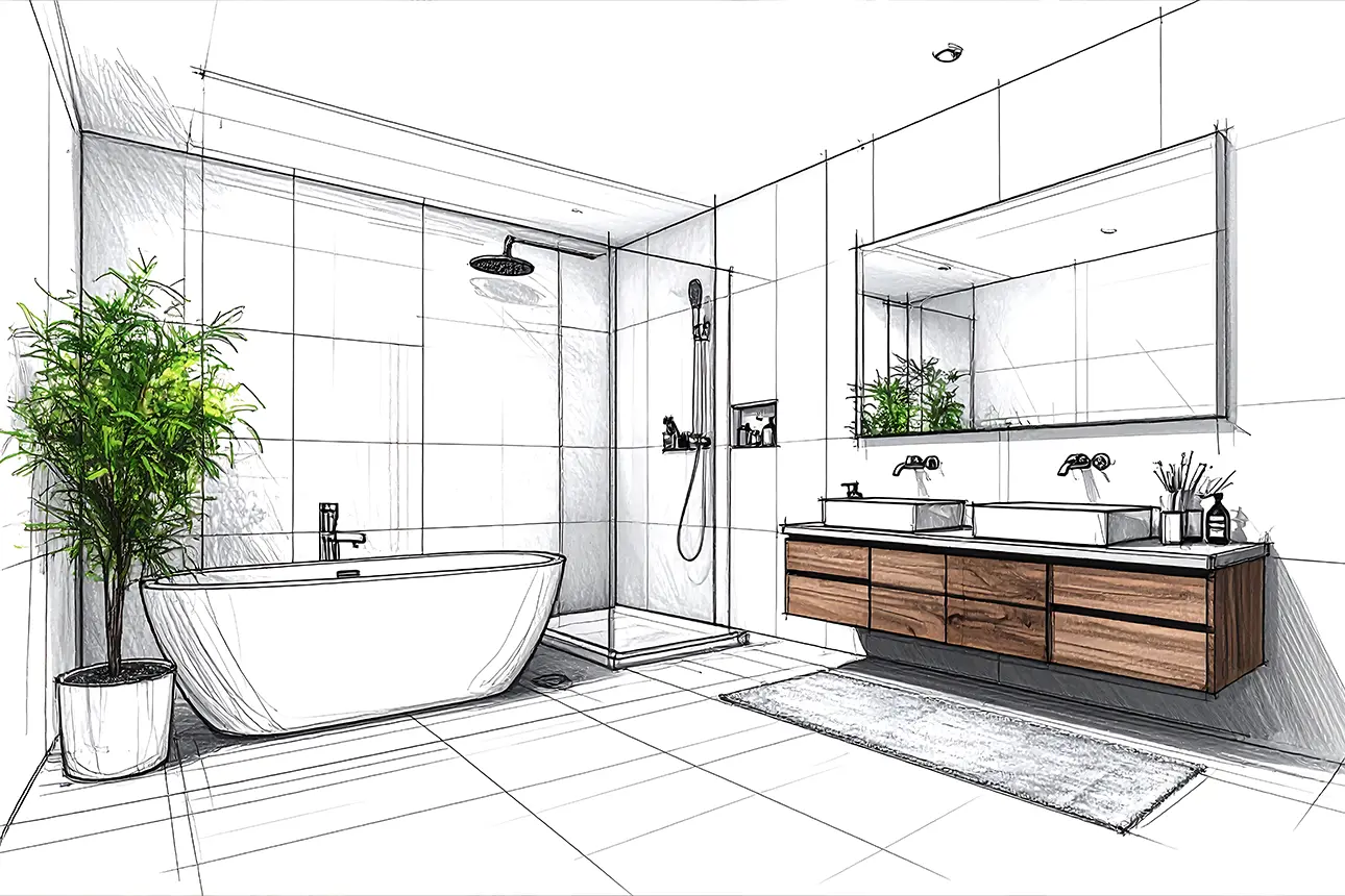 Bathroom design planning and remodeling concept in Macomb Michigan