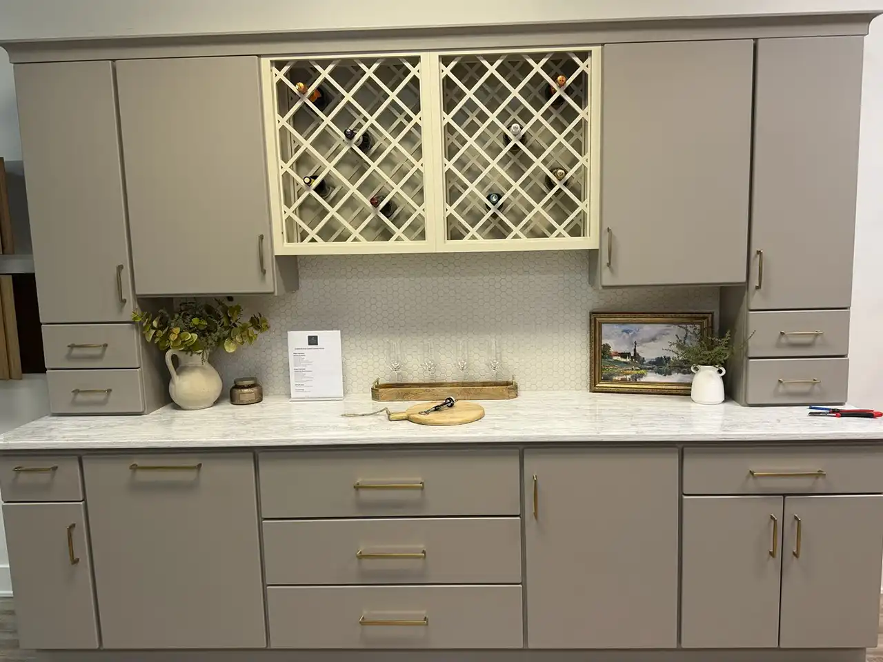 Kitchen remodeling showroom display with premium materials
